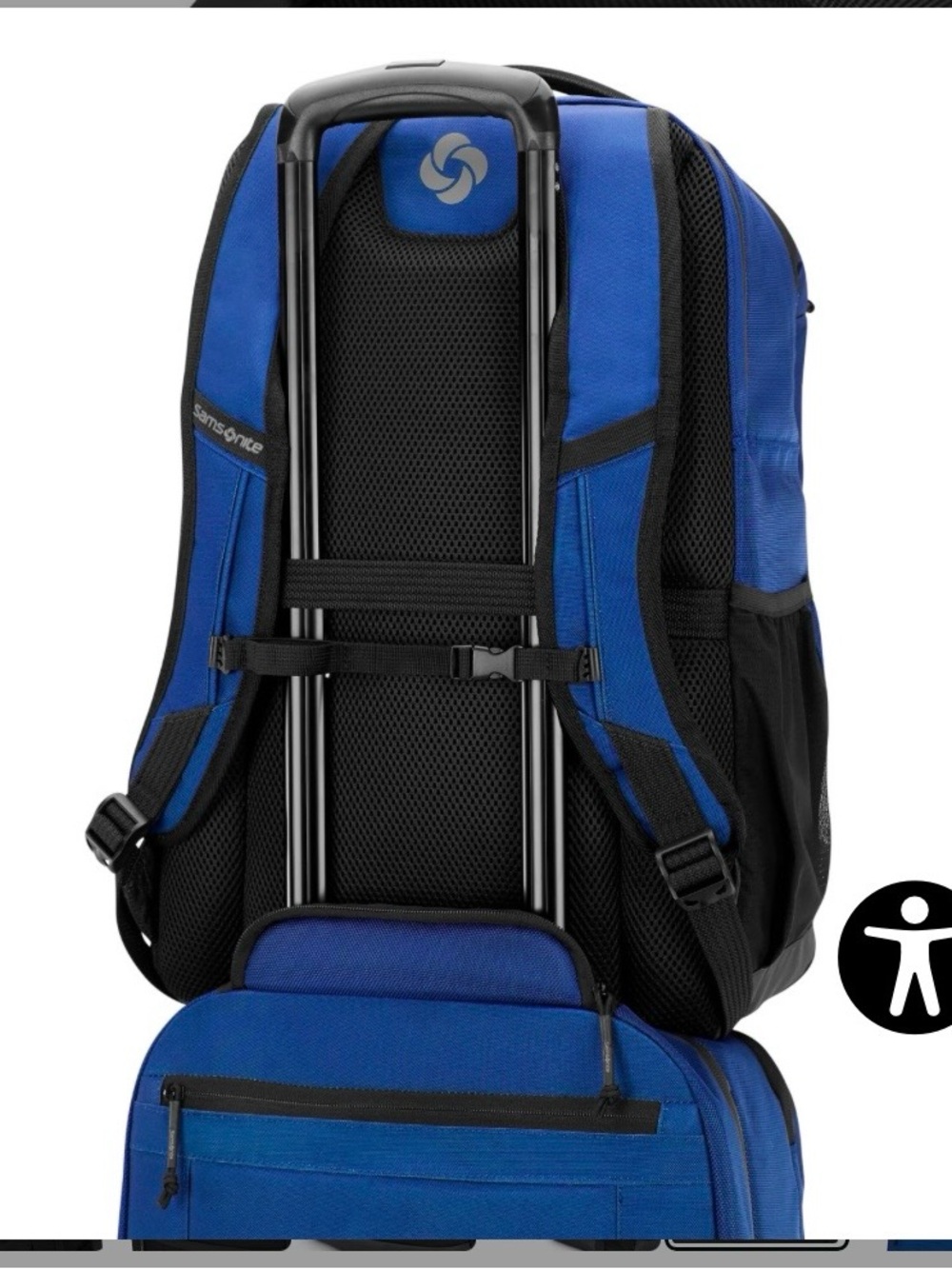 Samsonite Detour Men's Royal Blue Travel Backpack with Black Accents - Picture 8 of 10